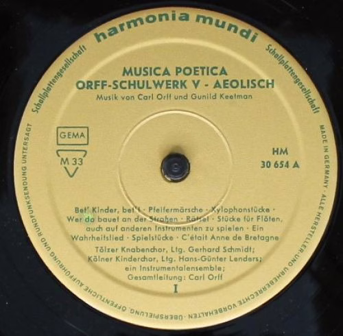 Harmonia Mundi HM 30 654 - Carl Orff,Gunild Keetman - Musica Poe - Image 4