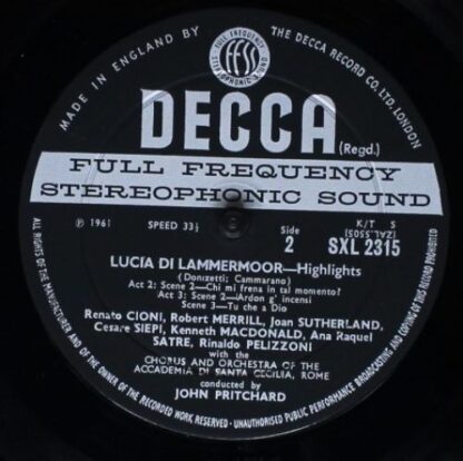 DECCA SXL 2315 - Various - Lucia Lammermoor Highlights - Image 4