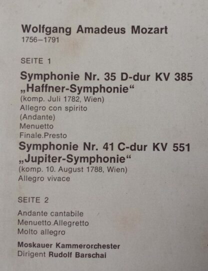 Eurodisc 63 735 - Wolfgang Amadeus Mozart, Rudolf Barshai, Mosco - Image 3