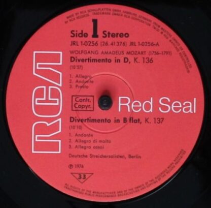 RCA Red Seal SRA-2958 - Wolfgang Amadeus Mozart, Deutsche Streic - Image 3