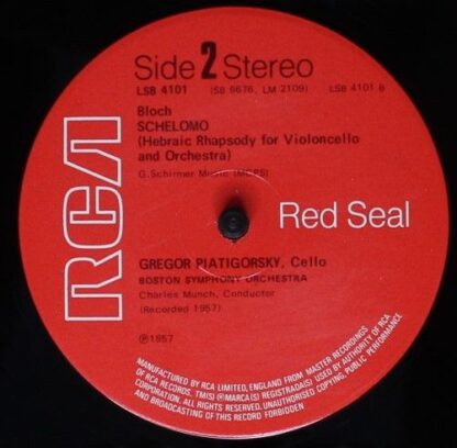 RCA Red Seal LSB 4101 - Sir William Walton, Ernest Bloch, Gregor - Image 4