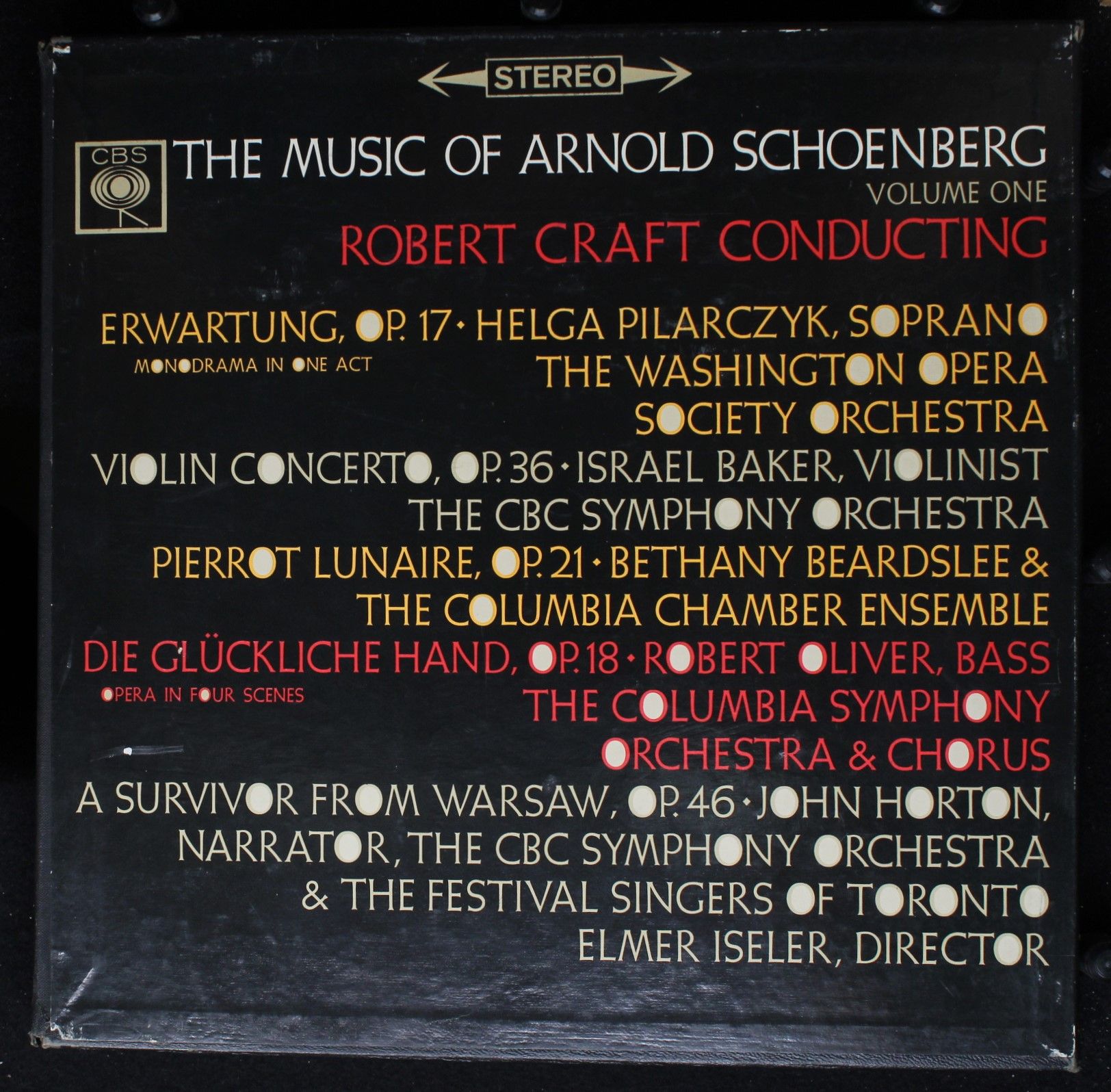 CBS SBRG 72119/20 - Arnold Schoenberg, Robert Craft - The Music