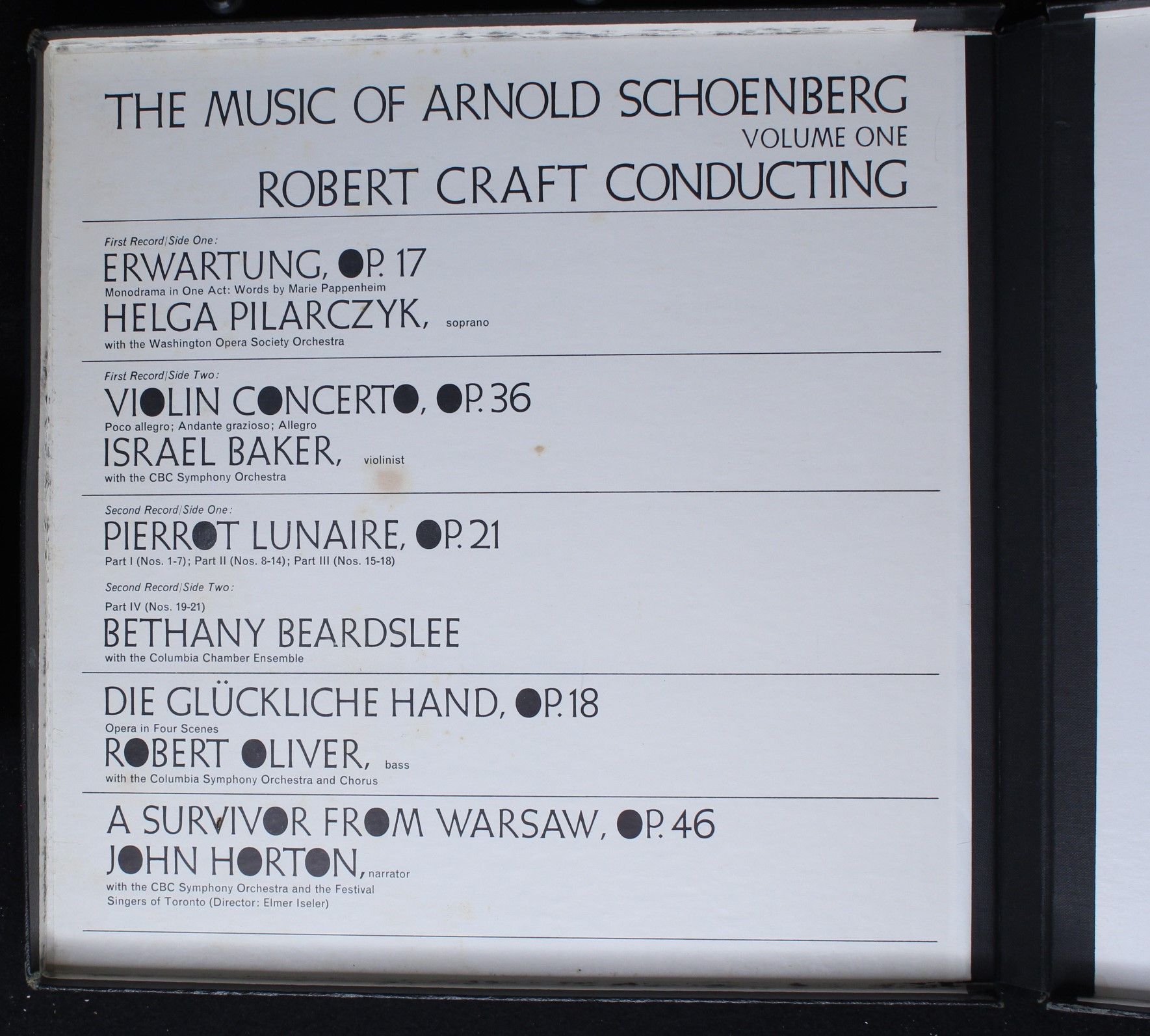 CBS SBRG 72119/20 - Arnold Schoenberg, Robert Craft - The Music - Image 2