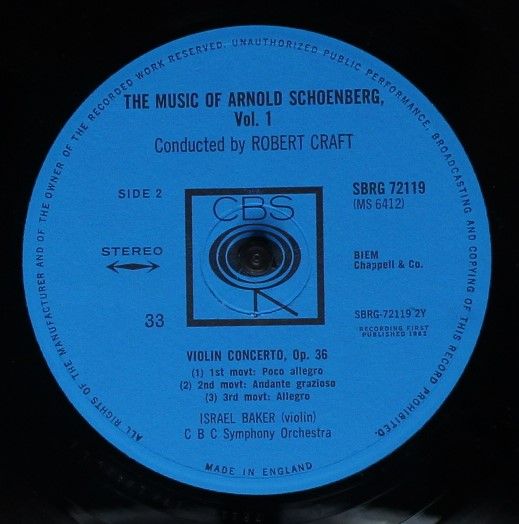 CBS SBRG 72119/20 - Arnold Schoenberg, Robert Craft - The Music - Image 4