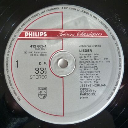 Philips 412 662-1 - Johannes Brahms, Jessye Norman, Geoffrey Par - Image 3