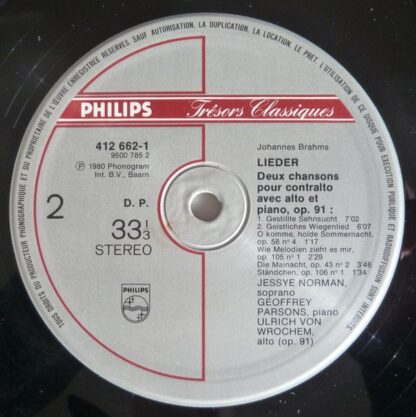 Philips 412 662-1 - Johannes Brahms, Jessye Norman, Geoffrey Par - Image 4