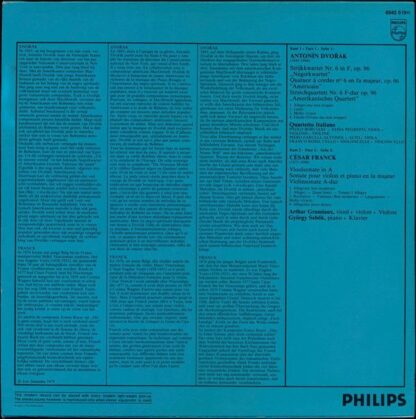 Philips 6542 519 - Antonín Dvořák, César Franck, Quartetto Itali - Image 2