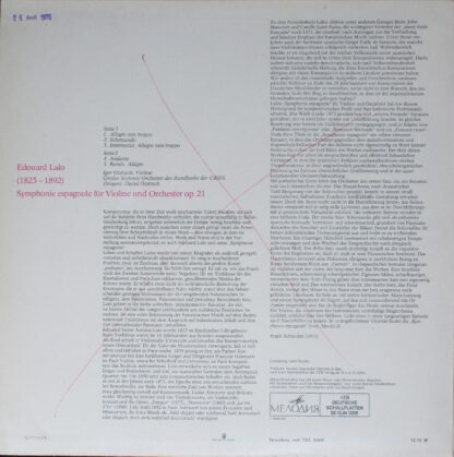 Melodia Eterna 8 26 213 - Édouard Lalo,Igor Oistrach,Большой Сим - Image 2