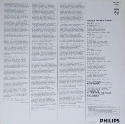 Philips 6514 385 - Georg Friedrich Händel, Iona Brown, Celia Nic - Image 2