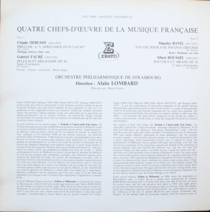 Erato STU 70889 - Quatre Chefs-D'Œuvre De La Musique Française - Image 3