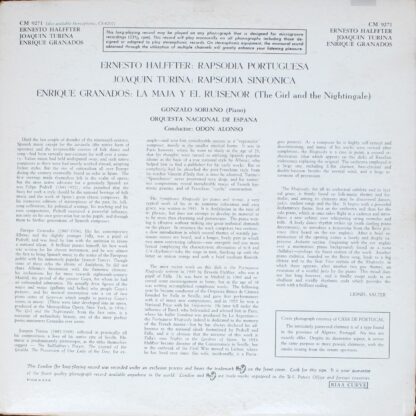 London Records CM9271 - Gonzalo Soriano, Odón Alonso, Orquesta N - Image 2