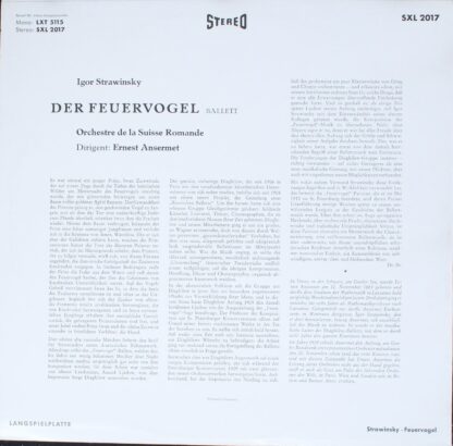DECCA SXL 2017 - Igor Stravinsky, Ernest Ansermet, L'Orchestre D - Image 2
