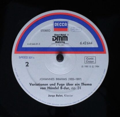 DECCA 6.42644 - Max Reger, Johannes Brahms, Jorge Bolet - Variat - Image 4