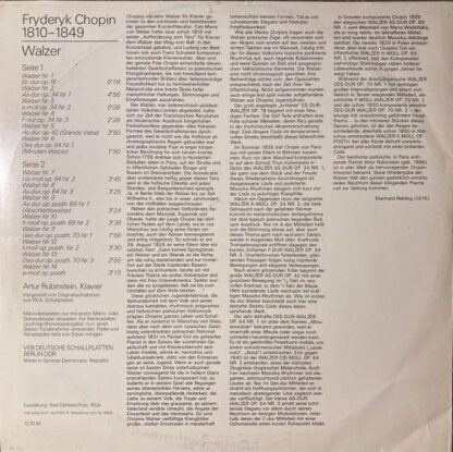 Eterna 8 26 739 - Frédéric Chopin, Arthur Rubinstein - Walzer - Image 2