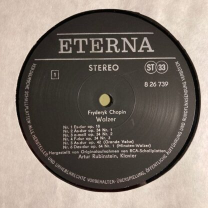 Eterna 8 26 739 - Frédéric Chopin, Arthur Rubinstein - Walzer - Image 3