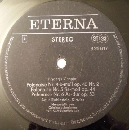 Eterna 8 26 817 - Frédéric Chopin, Arthur Rubinstein - Polonaise - Image 4