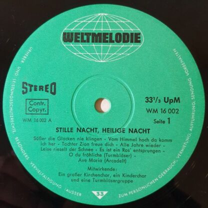 Weltmelodie WM 16 002 - Unknown Artist - Stille Nacht, Heilige N - Image 3