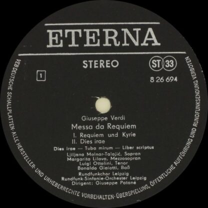 Eterna 8 26 694-695 - Giuseppe Verdi - Verdi Messa Da Requiem - Image 3