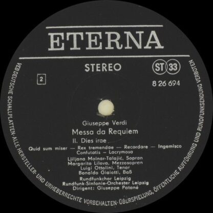 Eterna 8 26 694-695 - Giuseppe Verdi - Verdi Messa Da Requiem - Image 4