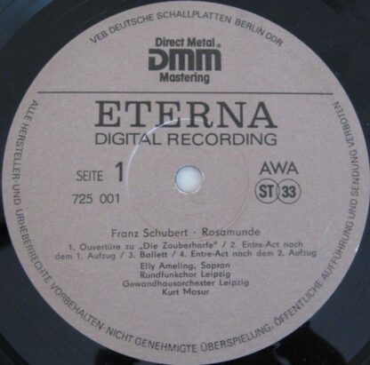 Eterna 725 001 - Franz Schubert, Elly Ameling, Kurt Masur, Rundf - Image 3