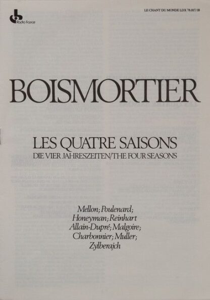Le Chant Du Monde LDX 78.817/18 - Joseph Bodin de Boismortier, A - Image 7