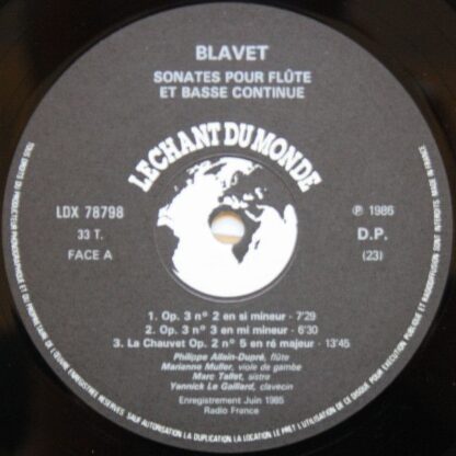 Le Chant Du Monde LDX 78.798 - Michel Blavet, Philippe Allain-Du - Image 3