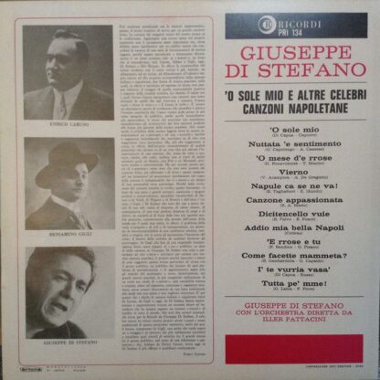 Ricordi PRI 134 - Giuseppe Di Stefano - 'O Sole Mio E Altre Cele - Image 4