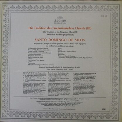 Archiv Produktion 2533 163 - Coro De Monjes Del Monasterio De Sa - Image 2