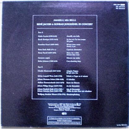 Harmonia Mundi HMC 1183 - René Jacobs, Konrad Junghänel - In Con - Image 2