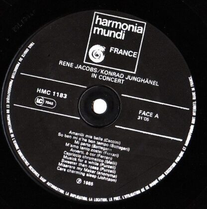 Harmonia Mundi HMC 1183 - René Jacobs, Konrad Junghänel - In Con - Image 3