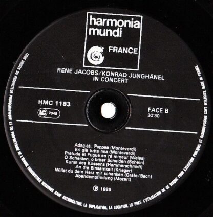 Harmonia Mundi HMC 1183 - René Jacobs, Konrad Junghänel - In Con - Image 4