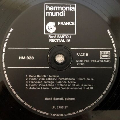 harmonia mundi France HMA 55928 - René Bartoli - Guitar Récital - Image 4