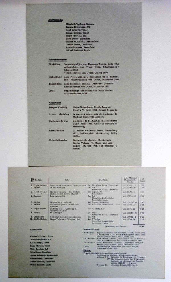 Archiv Produktion 14063 APM - Guillaume De Machaut, Pro Musica A - Image 8