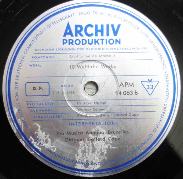 Archiv Produktion 14063 APM - Guillaume De Machaut, Pro Musica A - Image 10