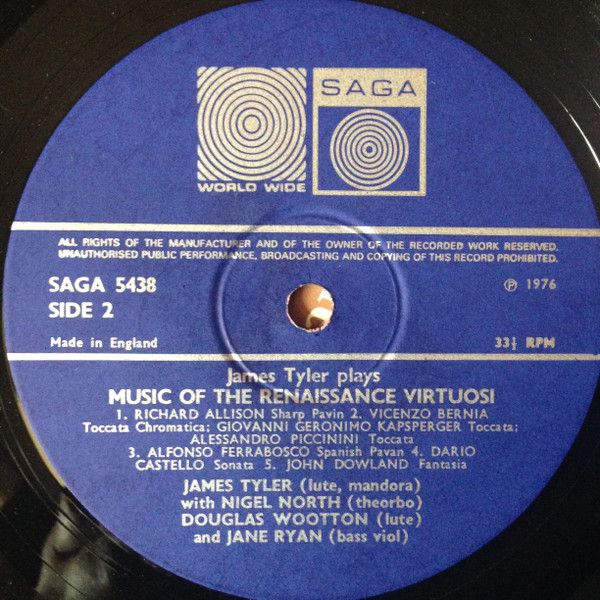 Saga SAGA 5438 - James Tyler - Music Of The Renaissance Virtuosi - Image 4
