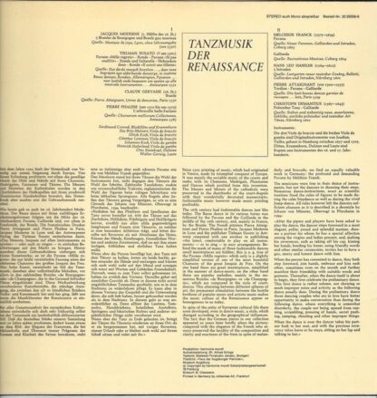 Harmonia Mundi 20 29359-9 - Collegium Aureum - Tanzmusik Der Ren - Image 2