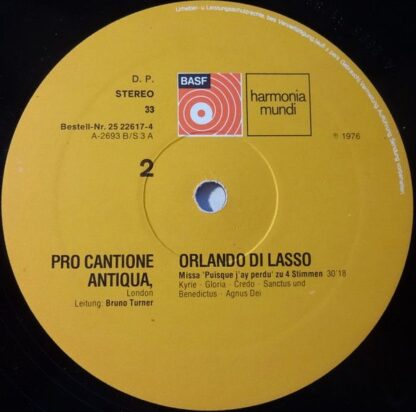 Harmonia Mundi 25 22617-4 - Roland de Lassus, Pro Cantione Antiq - Image 5
