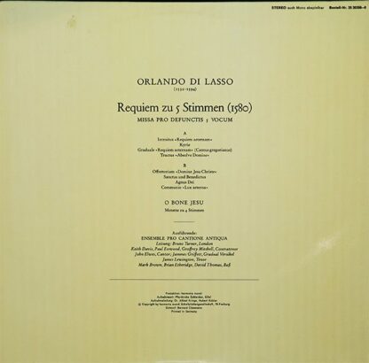 BASF 25 20356-0 - Roland de Lassus, Pro Cantione Antiqua, Bruno - Image 2