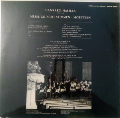 Harmonia Mundi 25 20355-2 - Hans Leo Haßler, Aachener Domchor, C - Image 4