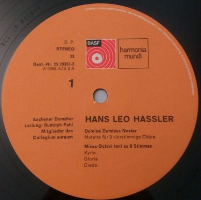 Harmonia Mundi 25 20355-2 - Hans Leo Haßler, Aachener Domchor, C - Image 5