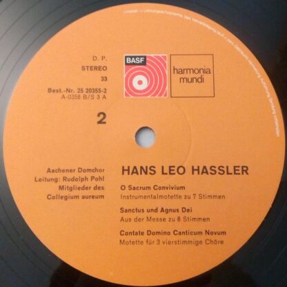 Harmonia Mundi 25 20355-2 - Hans Leo Haßler, Aachener Domchor, C - Image 6
