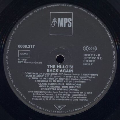 MPS 0068.217 - The Hi-Lo's - Back Again - Image 4