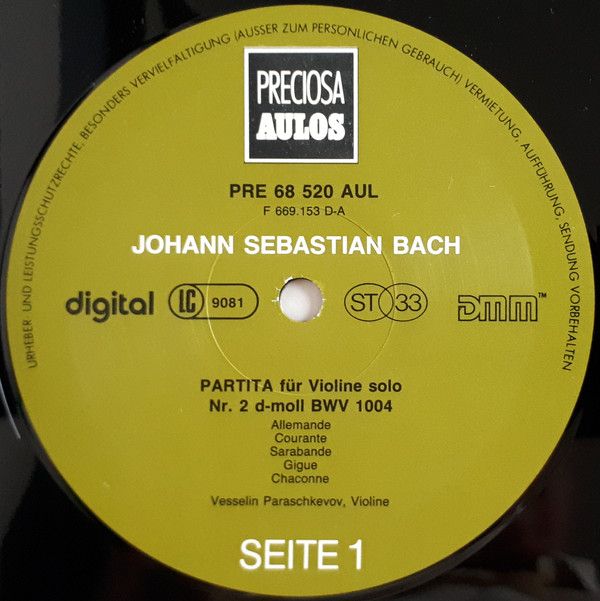 Preciosa AULOS PRE 68 520 AUL - Johann Sebastian Bach, Vesselin - Image 4