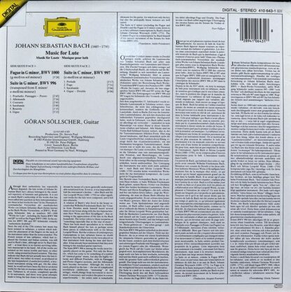 Deutsche Grammophon 410 643-1 - Johann Sebastian Bach, Göran Söl - Image 2