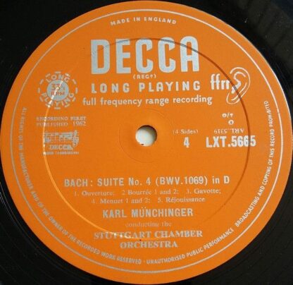 DECCA LXT.5665 - Johann Sebastian Bach, Karl Münchinger, Stuttga - Image 4