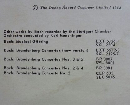 DECCA LXT.5665 - Johann Sebastian Bach, Karl Münchinger, Stuttga - Image 5
