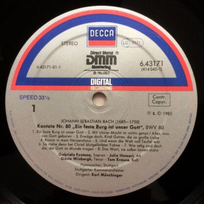 DECCA 6.43171 AZ - Johann Sebastian Bach, Karl Münchinger, Stutt - Image 4