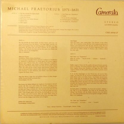 Camerata (2) CMS 30044 LP - Michael Praetorius, Kammermusikkreis - Image 2