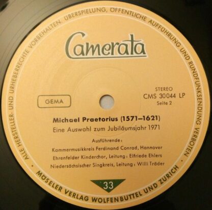 Camerata (2) CMS 30044 LP - Michael Praetorius, Kammermusikkreis - Image 4