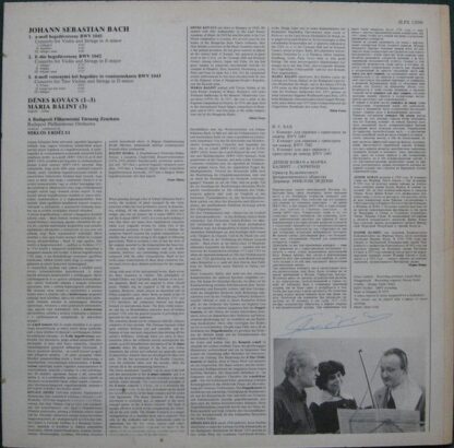 Hungaroton SLPX 12096 - Johann Sebastian Bach, Dénes Kovács, Már - Image 2